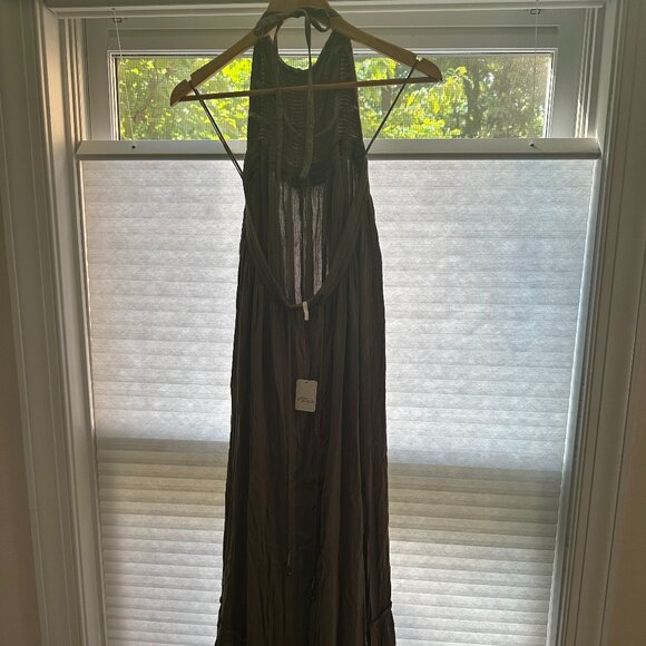 NWT Free People Extratropical Maxi Dress in Olive Stone - Picture 6 of 7